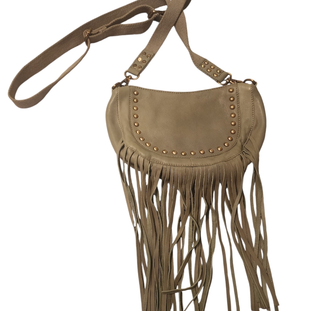NWOT Anthropologie fringe boho crossbow bag